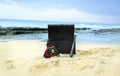 Digital Photography Background Of Pirate Chest Prop On Hawaii Beach Backdrop Royalty Free Stock Photo