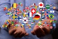 Globe International World Flags. High quality photo 3d Royalty Free Stock Photo