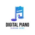 Digital piano note logo Ideas. Inspiration logo design. Template Vector Illustration. Isolated On White Background Royalty Free Stock Photo