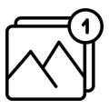 Digital picture interface icon, outline style