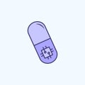 digital pill 2 colored line icon. Simple colored element illustration. digital pill outline symbol design from new technologies