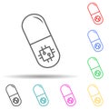 digital pill multi color style icon. Simple thin line, outline vector of new technologies icons for ui and ux, website or mobile