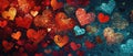 Digital Pixel Art Hearts Forming A Mosaicstyle Pattern Royalty Free Stock Photo