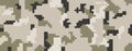 Digital pixel camouflage seamless pattern for your design. Brown and green color soldiers camo background. Vector Royalty Free Stock Photo