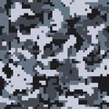 Digital black pixel camouflage seamless pattern for your design. Vector camo texture Royalty Free Stock Photo