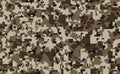 Digital pixel camouflage seamless pattern for your design. Desert color military camouflage fabric.