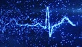 Digital pixel EKG blue background Royalty Free Stock Photo