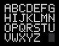 Digital pixel font design. alphabet font set. vector stock.