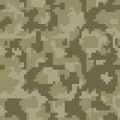 Digital pixel green camouflage seamless pattern for your design.