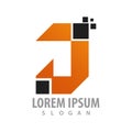 Digital pixel initial letter J logo concept design. Symbol graphic template element vector Royalty Free Stock Photo