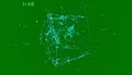 Digital Plexus Cube on Green Screen Royalty Free Stock Photo