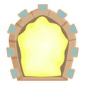 Digital portal icon cartoon vector. Fantasy gate