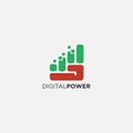 Digital power rising hand logo icon vector template