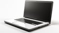 Digital Powerhouse: 3D Modern Laptop with Black Screen on a White Background, Generative AI