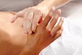 Digital pressure hands reflexology massage therapy