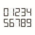 Digital price tag or numbers vector template for shop or supermarket. Store price label for retail display or sale