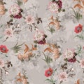 Digital print flower pattern design