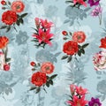 Digital print flower pattern design Royalty Free Stock Photo