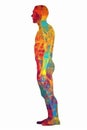 digital print in the style of fragmented abstract man generative AI