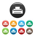 Digital printer icons set color