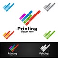 Digital Printing Company Logo Design for Media, Retail, Advertising, Newspaper or Book Concept Royalty Free Stock Photo