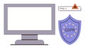 Digital Privacy and Security Concept with GDPR Shield and Malware Alert on Browser Royalty Free Stock Photo