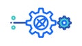 Digital Process Automation with Gears Vector Icon for Tech, vector design Generative AI Royalty Free Stock Photo