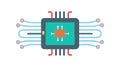 Digital Processor: Advanced Circuitry Data Processing, vector design Generative AI Royalty Free Stock Photo