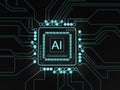 Digital processor Artificial Intelligence AI Chip with Led neon