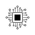 Digital processor chip vector icon Template for your design