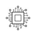 Digital processor chip vector icon Template for your design