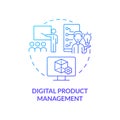 Digital product management blue gradient concept icon Royalty Free Stock Photo