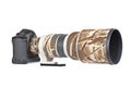 Digital professional camera and telephoto Royalty Free Stock Photo