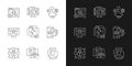 Digital proficiency linear icons set for dark and light mode