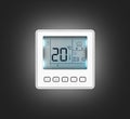 Digital programmable thermostat isolated on black gradient background 3d render