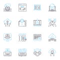 Digital programming linear icons set. Coding, Programming, Algorithms, Debugging, Automation, Software, Integration line Royalty Free Stock Photo