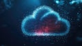 digital pulsating cloud upload icon Royalty Free Stock Photo