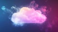 digital pulsating cloud upload icon Royalty Free Stock Photo