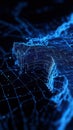 Digital pulse visualization of earthquake shockwave in blue tones