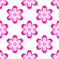 Digital purple flowers simple seamless pattern