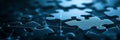 Digital Puzzle Pieces, Blue Technology Background Problem Solving, Connection, Innovation.