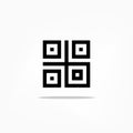 Digital qr bar code icon isolated on white background