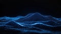 Digital radar visualization shows terrain map. Tech visualisation on screen. Abstract representation of data. Computerized