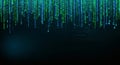 Digital Rain of Binary Code and Circuitry Background Royalty Free Stock Photo