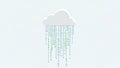 Digital rain of binary code falling from a white cloud icon Royalty Free Stock Photo