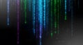 Digital Rain of Binary Code with Futuristic Grid Background Royalty Free Stock Photo
