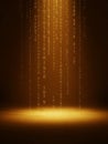 Digital Rain of Binary Code with Golden Light Effect technology data Royalty Free Stock Photo