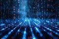A digital rain of binary code, representing the matrix and data flow in concepts related to cyber security. Royalty Free Stock Photo