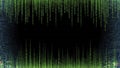 Digital Rain Code Matrix Background with Green Binary Data Stream Royalty Free Stock Photo