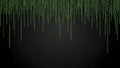 Digital Rain Effect with Green Binary Code Falling on Dark Background Royalty Free Stock Photo